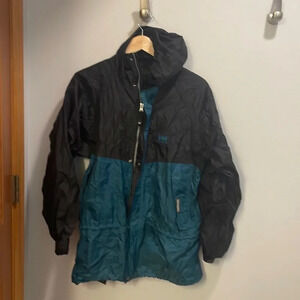 Helly Hansen teal and black womans ski shell jacket